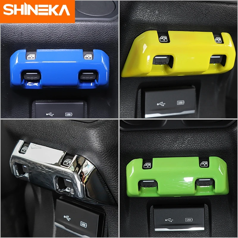 SHINEKA ABS Car Rear Seat Armrest Box Window Switch Button Decoration Cover For Jeep Gladiator JT Wrangler JL 2018-2022 | Автомобили и