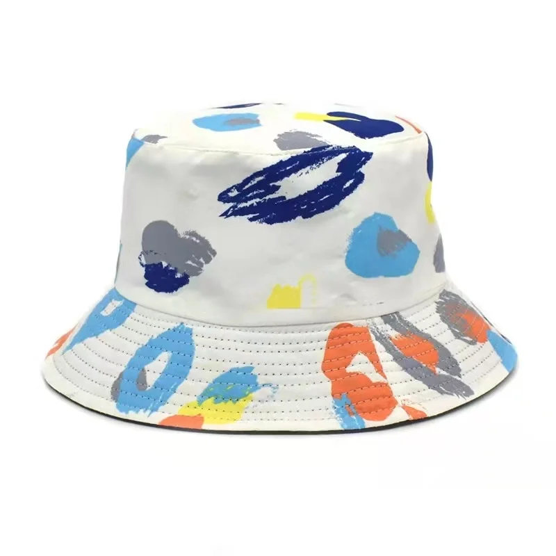 

Adult Bucket Hat Fisherman Hat Harajuku Reversible Fishing Hat Colourful Graffiti Bob Caps Hip Hop Creative Gorros New Unisex
