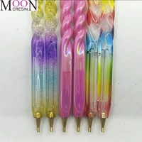 pen diamond painting cross stitch point drill mosaic tool kits new rainbow colorful pen with chain embroidery accessories wax
