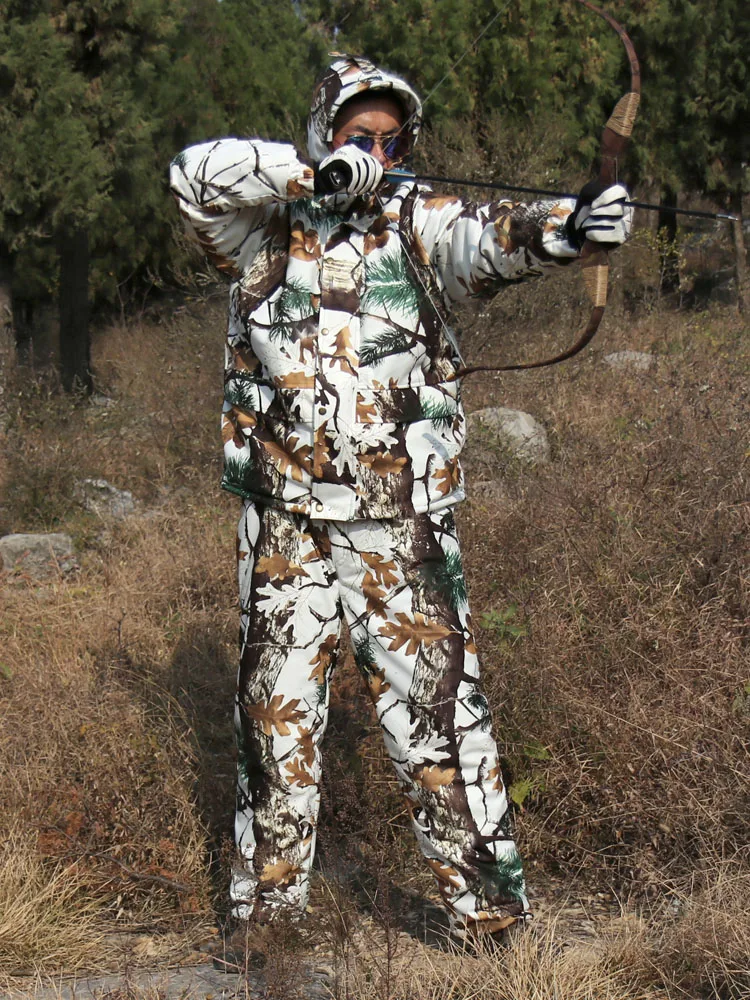 Высокое качество Зимний Bionic Камуфляжный костюм водонепроницаемый теплый