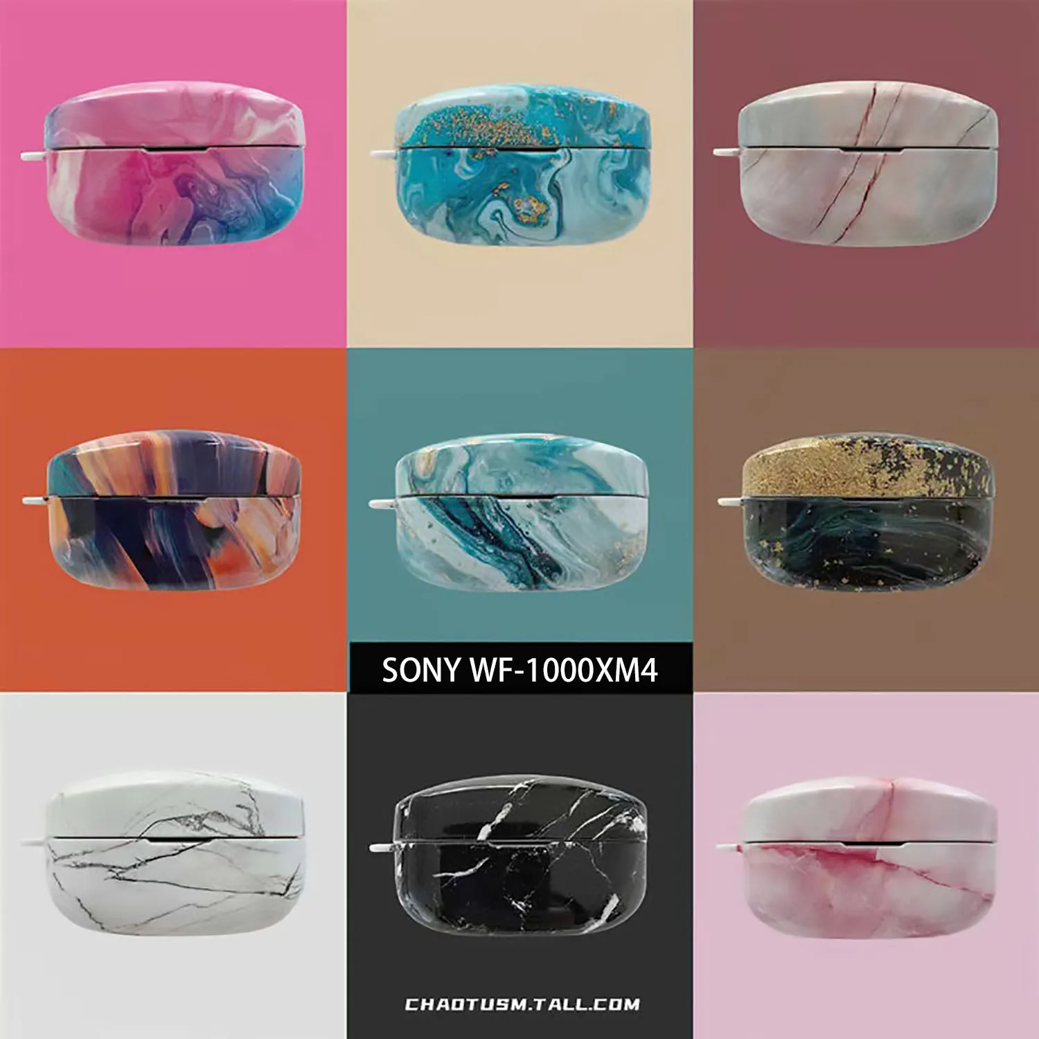 

Чехол для наушников Sony WF1000XM4, защитный чехол для наушников XM4, Твердый защитный чехол с мраморным узором, Жесткий Чехол