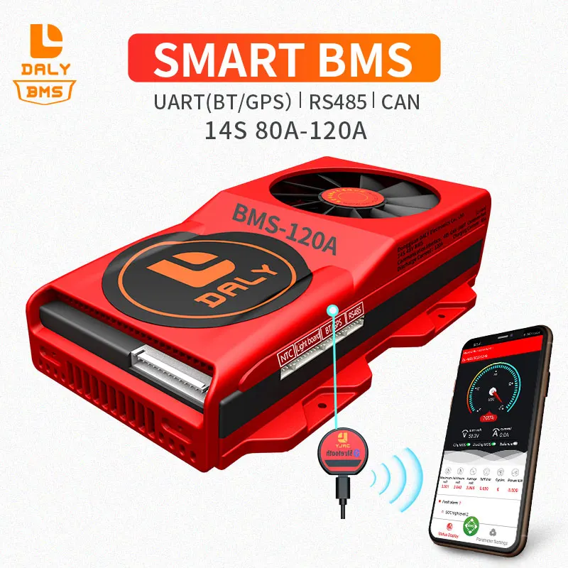 3 7 V Дейли батарейный блок 18650 Смарт bms 14s 48V 80A 100A 120A общий порт uart rs485 может