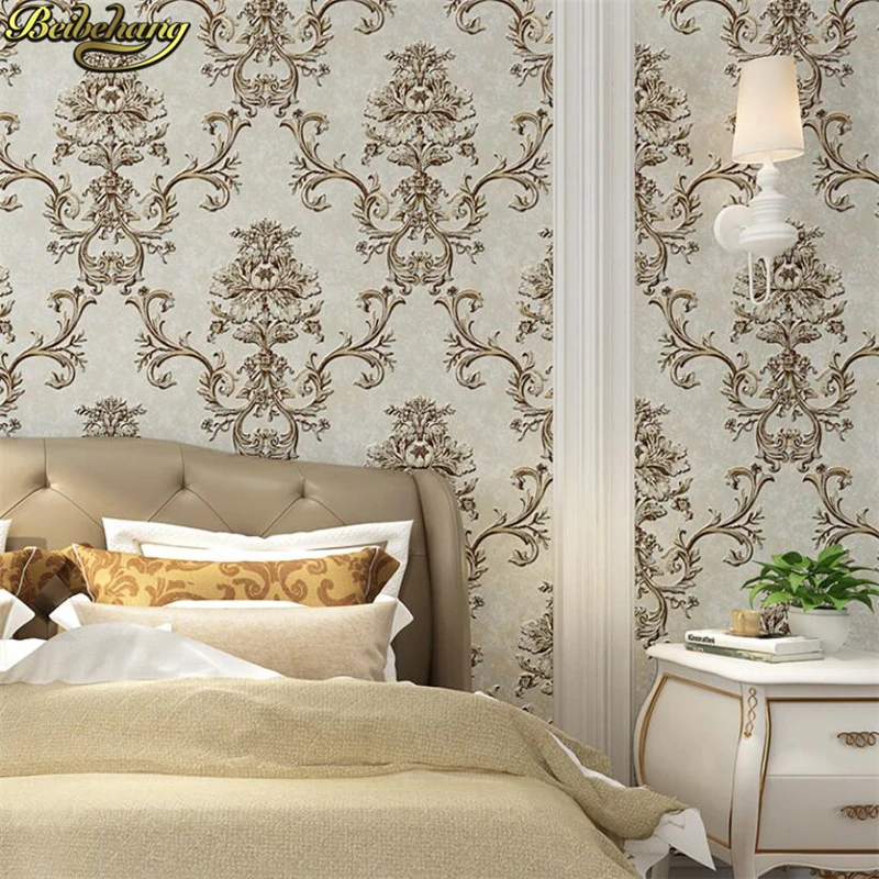 beibehang papel de parede 3d wallpaper for walls Europe Glitter Vintage Damask Wallpaper roll Covering non-woven wall papers |