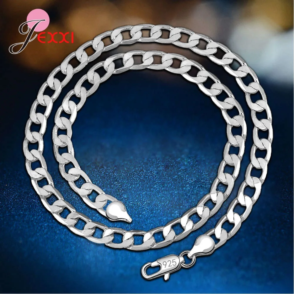 Женское/Мужское ожерелье из стерлингового серебра 925 пробы с одной стороны на