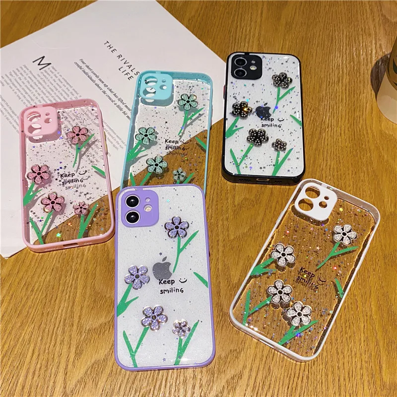 

Transparent Starry Sky Glitter Anti-fall Hard Shell Protective Cover Phone Case For iPhone 12 11 Pro Max XSMAX XR X SE2 8 7 Plus