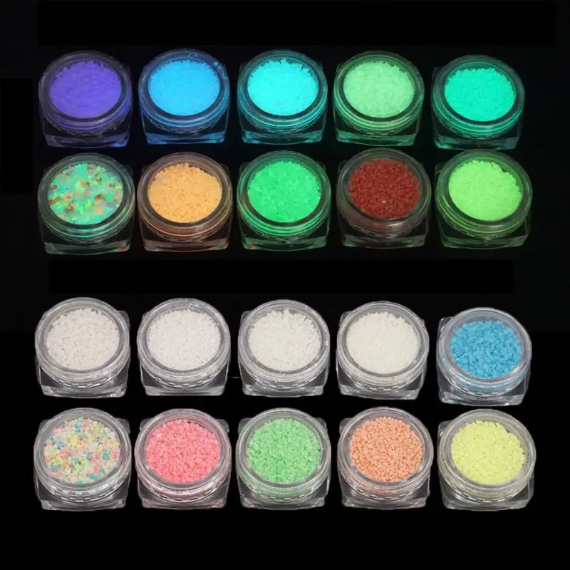 10 бутылок флуоресцентный Яркий светящийся в темноте песок порошок пигмент смола