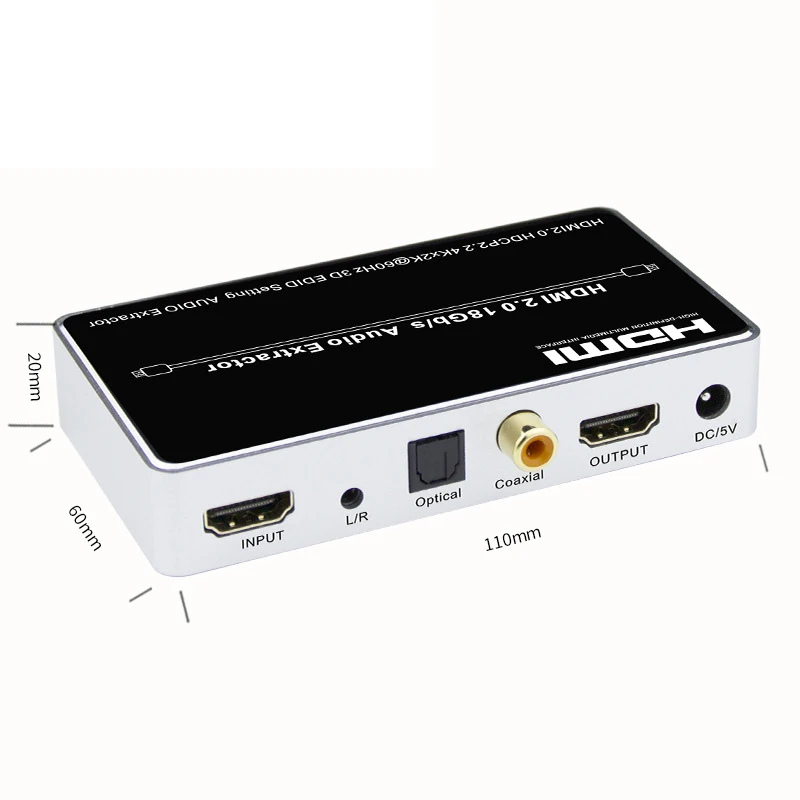 Аудио экстрактор HDMI 2 0 каналов 4K 60 Гц HDMI-совместимый переключатель аудио сплиттер