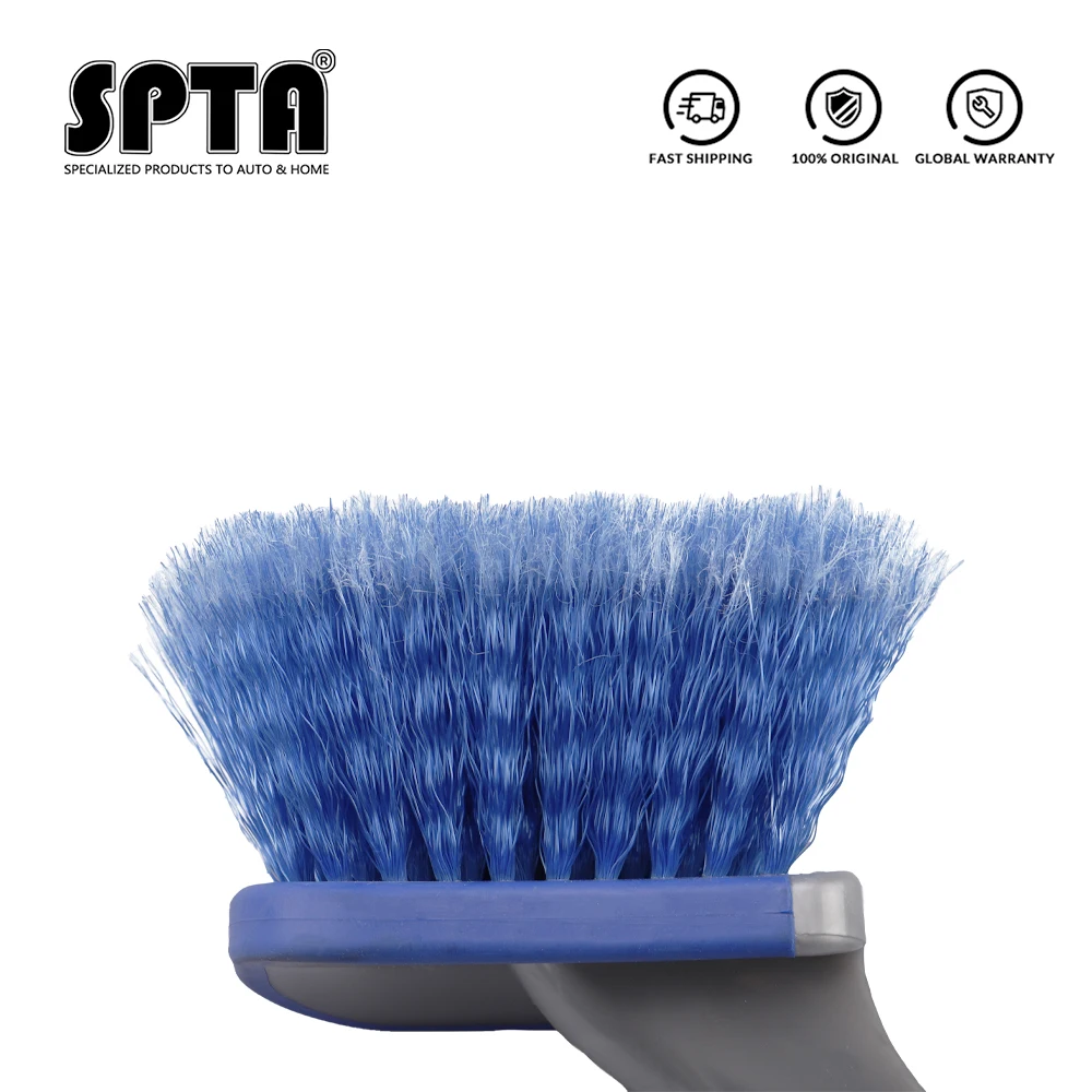 

SPTA Multifunctional Car Wash Wheel Hub Brush Non-Slip Handle Car Tire Cleaning Brush Car Detailing Car Washing Tool