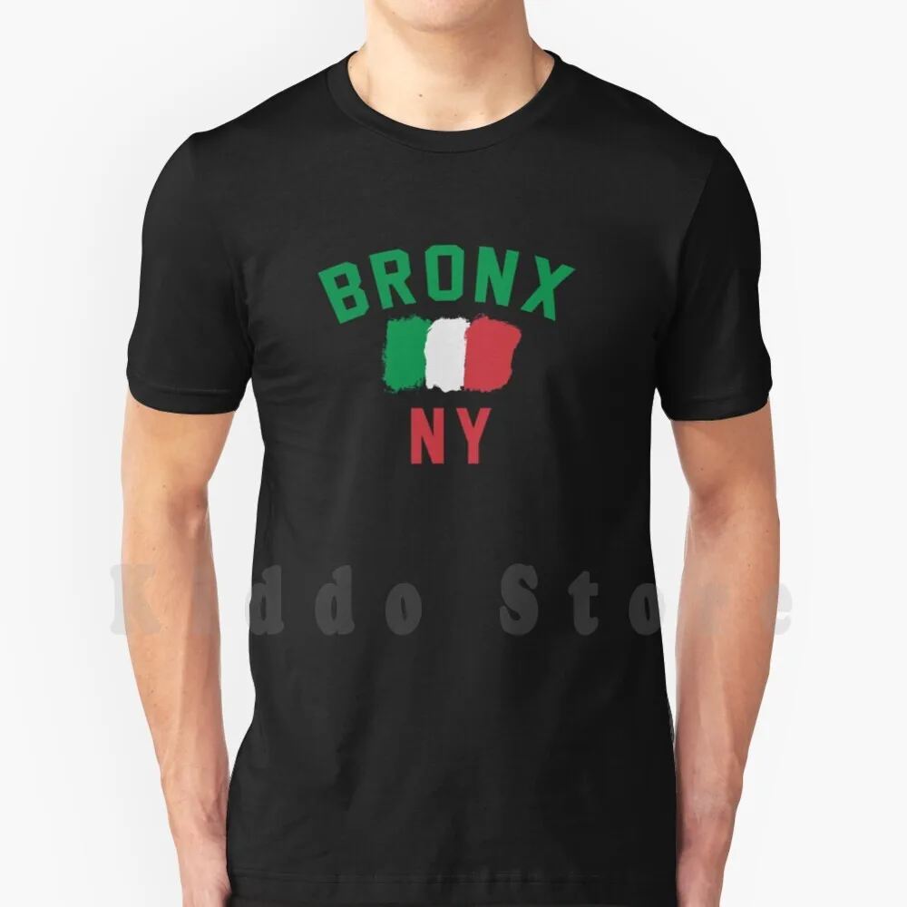 

Футболка мужская с принтом The Bronx, крутая хлопковая тенниска с итальянским флагом Нью-Йорка, с рисунком «сделай сам», итальянская и американская