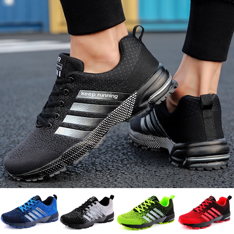 Мужские кроссовки на шнуровке дышащие спортивные туфли удобная повседневная