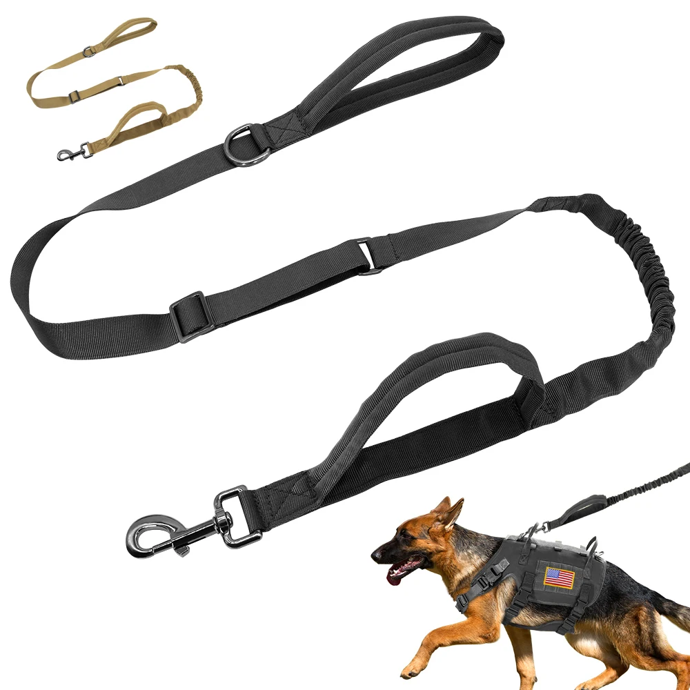 

Military Tactical Dog Leash Nylon Bungee Dogs Leashes Outdoor Training Elastic Pet Lead Rope For Medium Large Dogs Pets Supplies