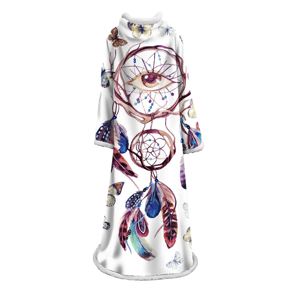 Ловец снов шерпа рукав одеяло перо синий плюшевый плед s для детей взрослых