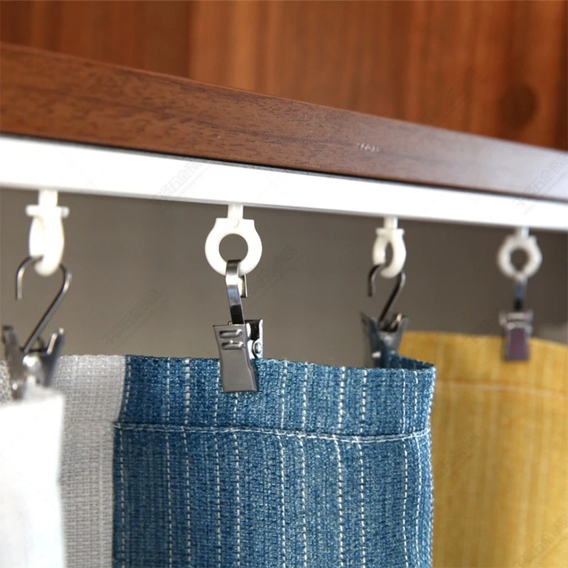 

K1KA 20 Pcs Rustproof Drapery Clips Stainless Steel Curtain Clips with Hook Hanging Clothes Peg Zigzag Design of the Clamp