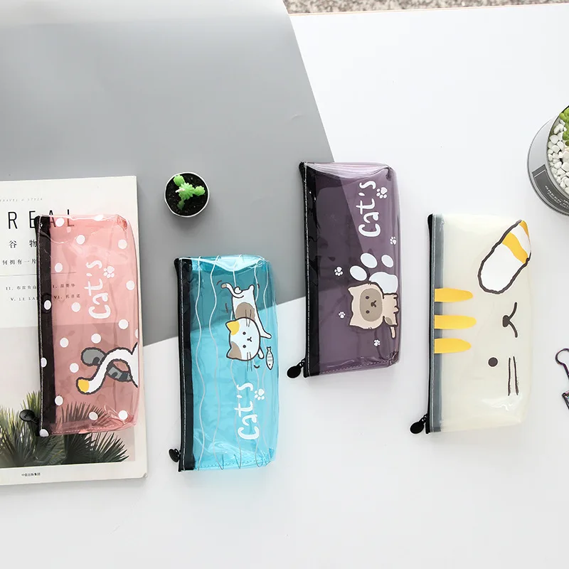 Кошачий пенал силикагель школьные принадлежности Bts канцелярские подарок милый
