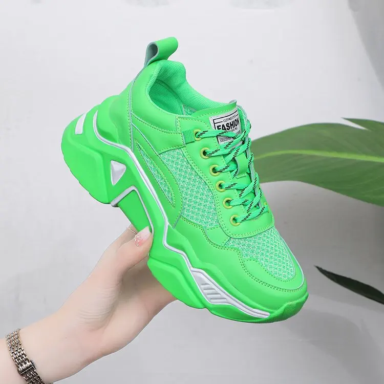 Женские повседневные кроссовки на платформе увеличивающие рост 5 см дышащие с