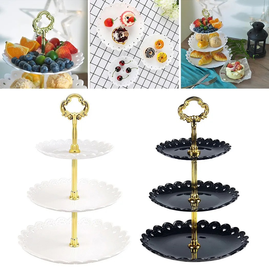 3 Layer Cake Stands Fruit Plate Tray Display Birthday Party Dessert Wedding Decoration Candy Chocolate Storage Tool