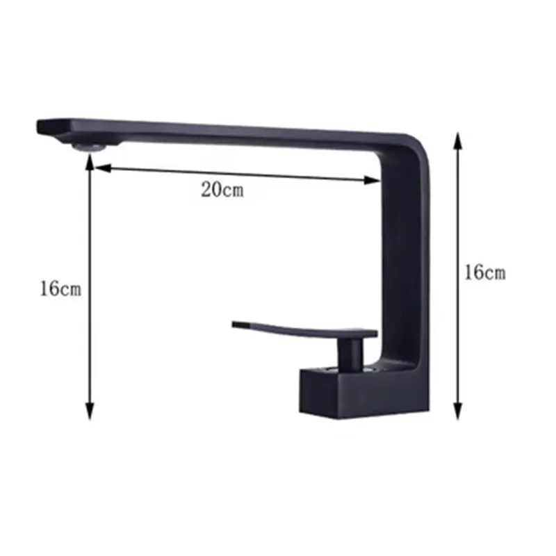 Матовый черный латунный корпус для раковины смеситель ванной комнаты с одной