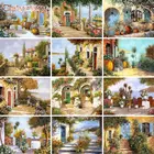 Картина маслом по номерам на холсте, 40x50, с изображением Приморского дома