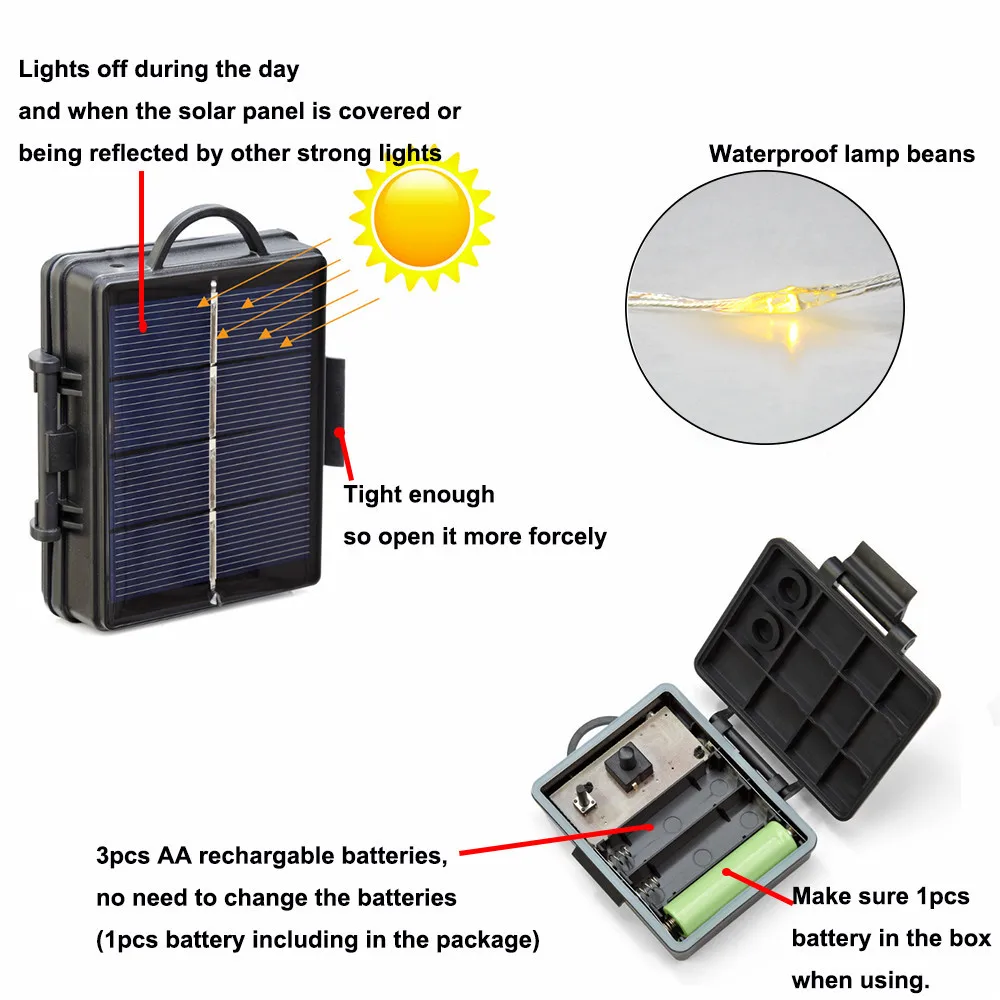 Светильник зонт на солнечной батарее 104 светодиодов водонепроницаемый