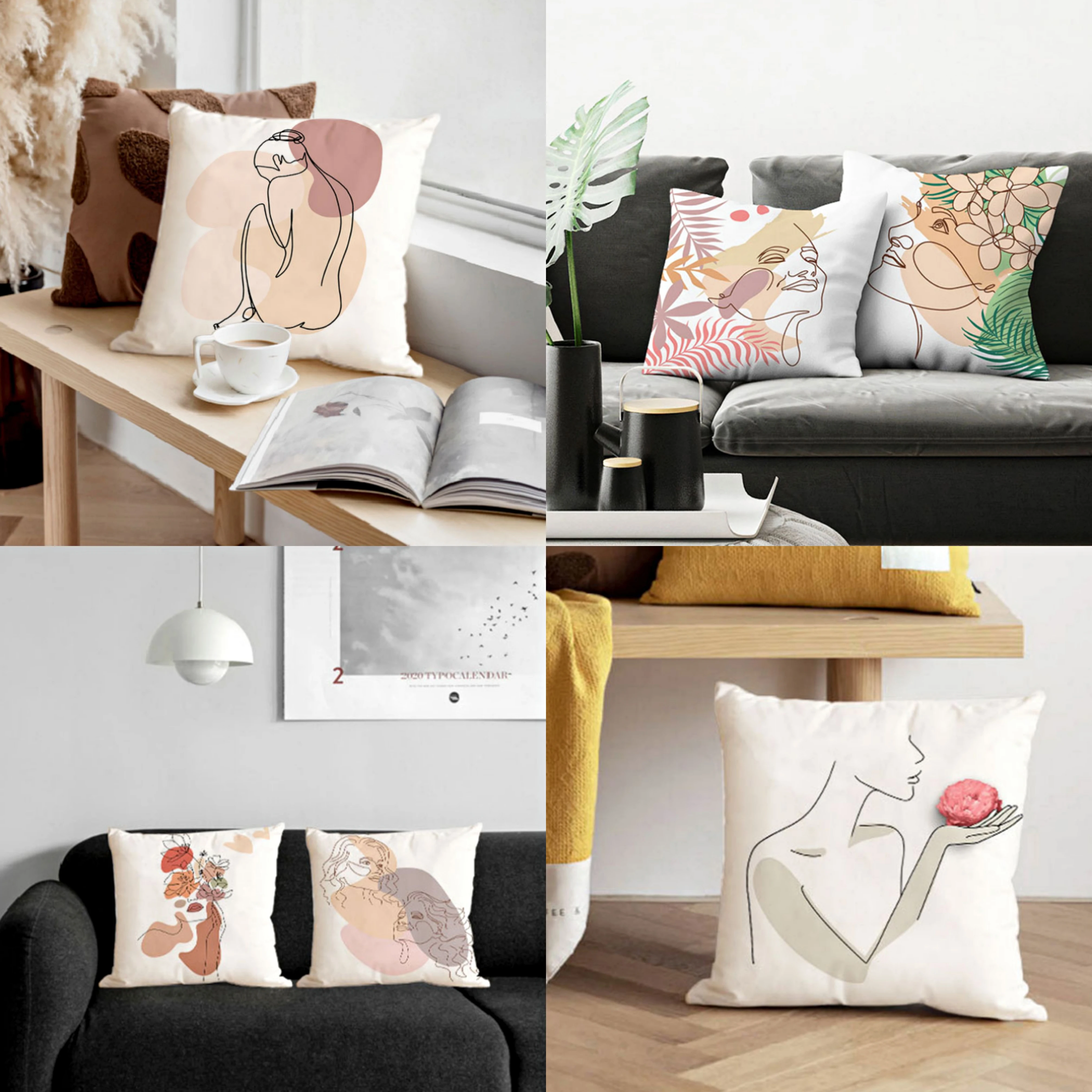 

Character Line Waist Throw Cushion Cover Cushion Cover Home Supplies Pillowslip Car Decor Throw Pillows Covers Pillow Case