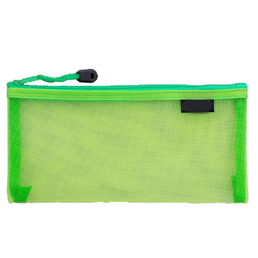 Green XRHYY 23.5 x 11.5 CM Waterproof Plastic Double Layer Zipper File Bags Invoice Pouches Bill Bag Pencil Pouch Pen Bag( 8 Color - Цвет: Green