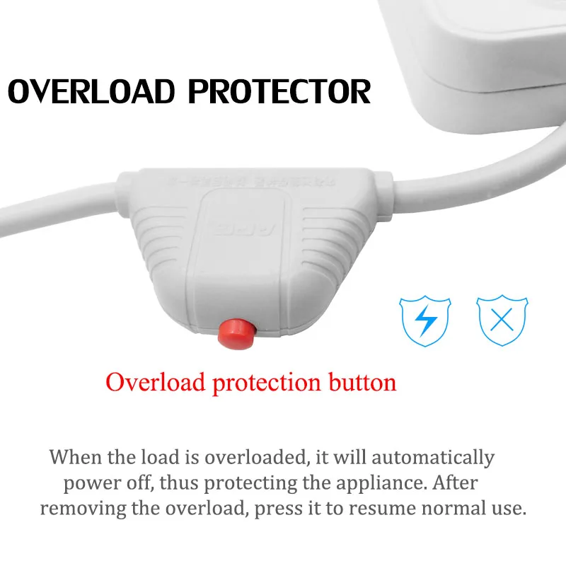 Удлинитель питания с защитой от перенапряжения вилка для ЕС Великобритании