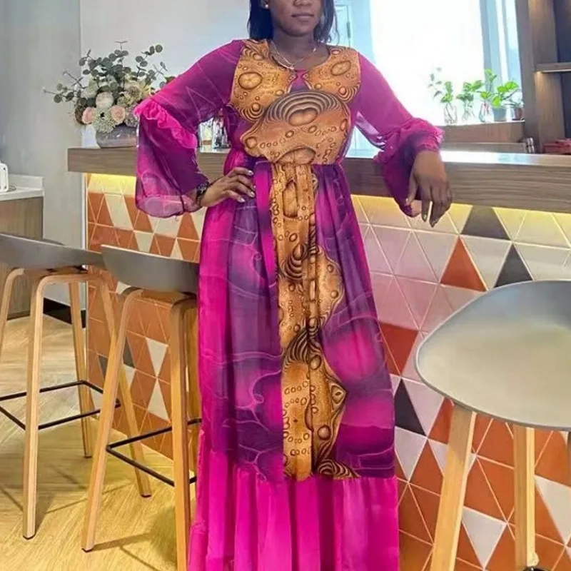 

Африканские платья для женщин 2021 Новая африканская одежда Дашики элегантное вечернее платье макси для вечерние шифоновое платье модные аф...