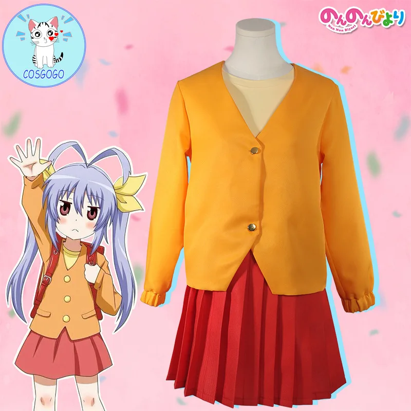 COSGOGO аниме Non Biyori Nyanpasu Miyauchi Renge Косплей Костюм Полный комплект Женский костюм для