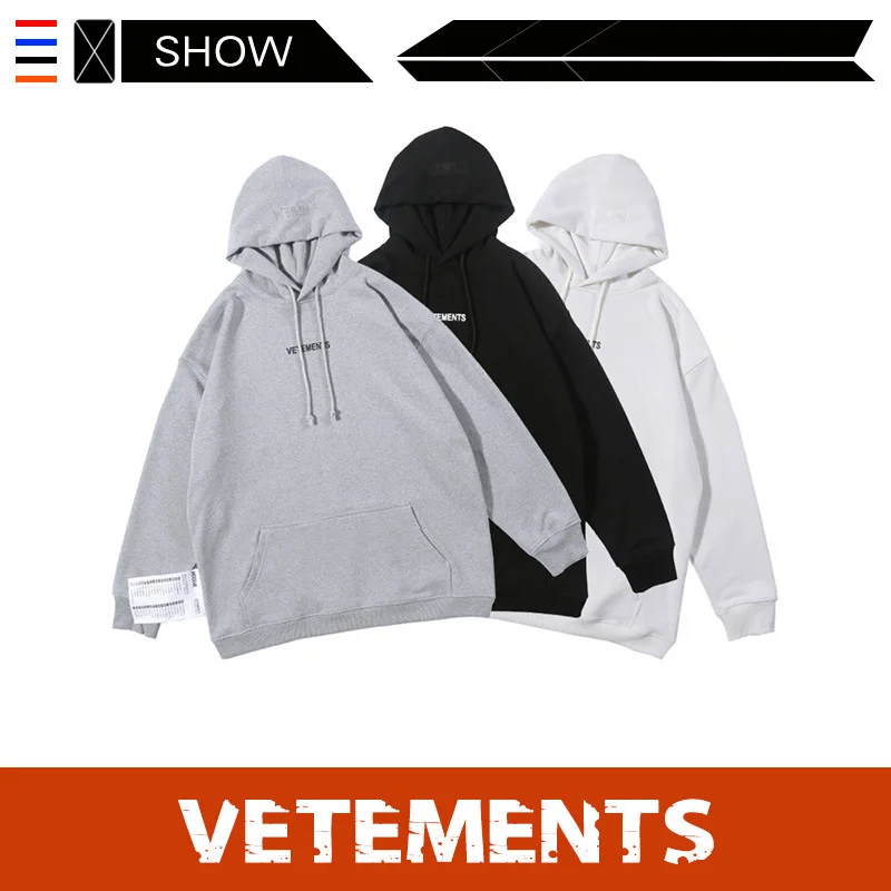 

VETEMENTS Chao brand vetements Hooded Sweater VTM Vermont 2020 label letter printed Hooded Sweater
