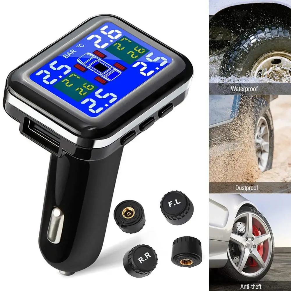 Автомобильная система контроля давления в шинах беспроводной ЖК дисплей