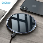 10 Вт Qi Беспроводное зарядное устройство для iPhone XXS Max XR 8 Plus зеркальная Беспроводная зарядная панель для Samsung S9 S10 + Note 9 8
