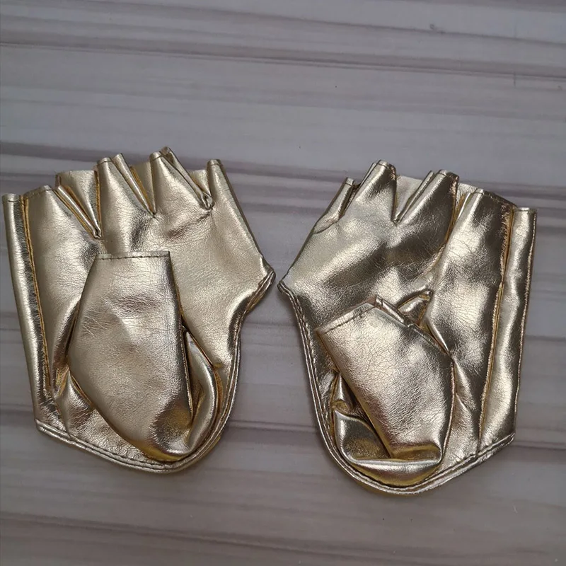 C61 Golden Модные сексуальные женские кожаные перчатки для танцев на шесте в ночном клубе, Женские Перчатки для фитнеса в готическом стиле, панк-рок, L63 - Цвет: C61 Golden