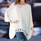 Женская Асимметричная блузка Celmia, повседневная ажурная блузка свободного покроя с рукавами, размера плюс, на лето, 2019