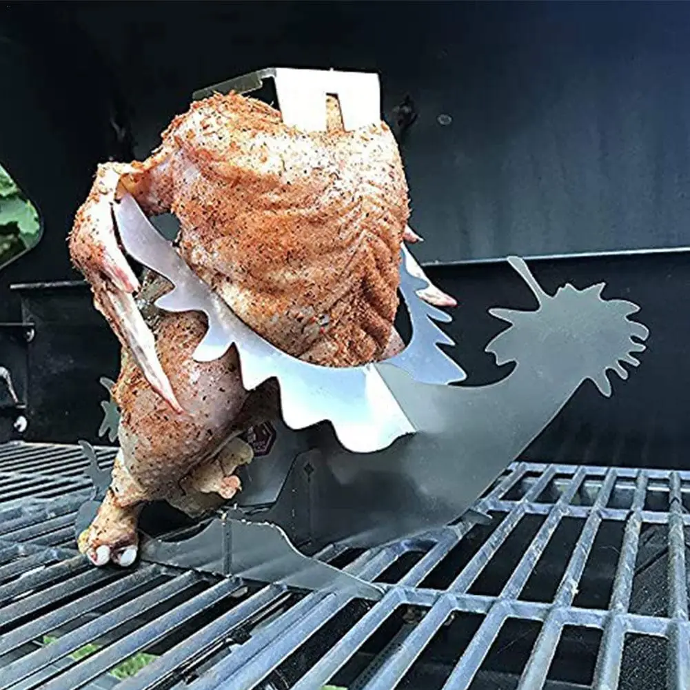 

2021 Flying Chicken Stand Dinosaur BBQ Tools Steel Chicken Outdoor Grilled Father-Day Indoor Portable Gift Rack Rack Z2E6