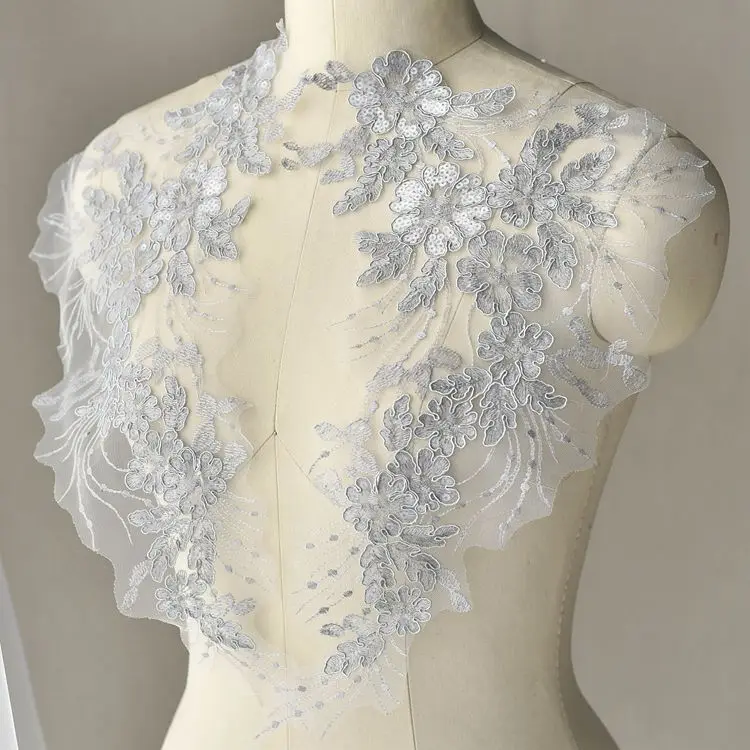 Модная элегантная Кружевная аппликация с блестками для свадебного платья