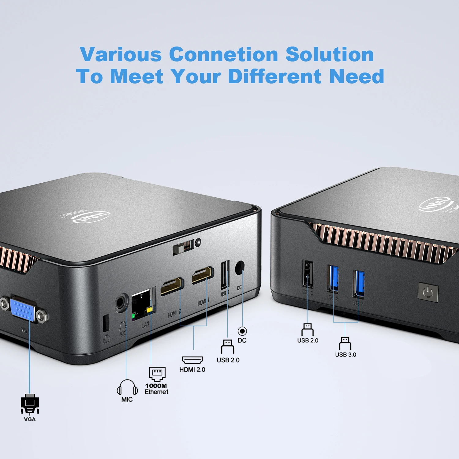 Мини-ПК AK3V четыре ядра Windows 11 Intel Celeron J3455 Apollo Lake 4 Гб + 64 ГБ 2 дюйма | Компьютеры и офис