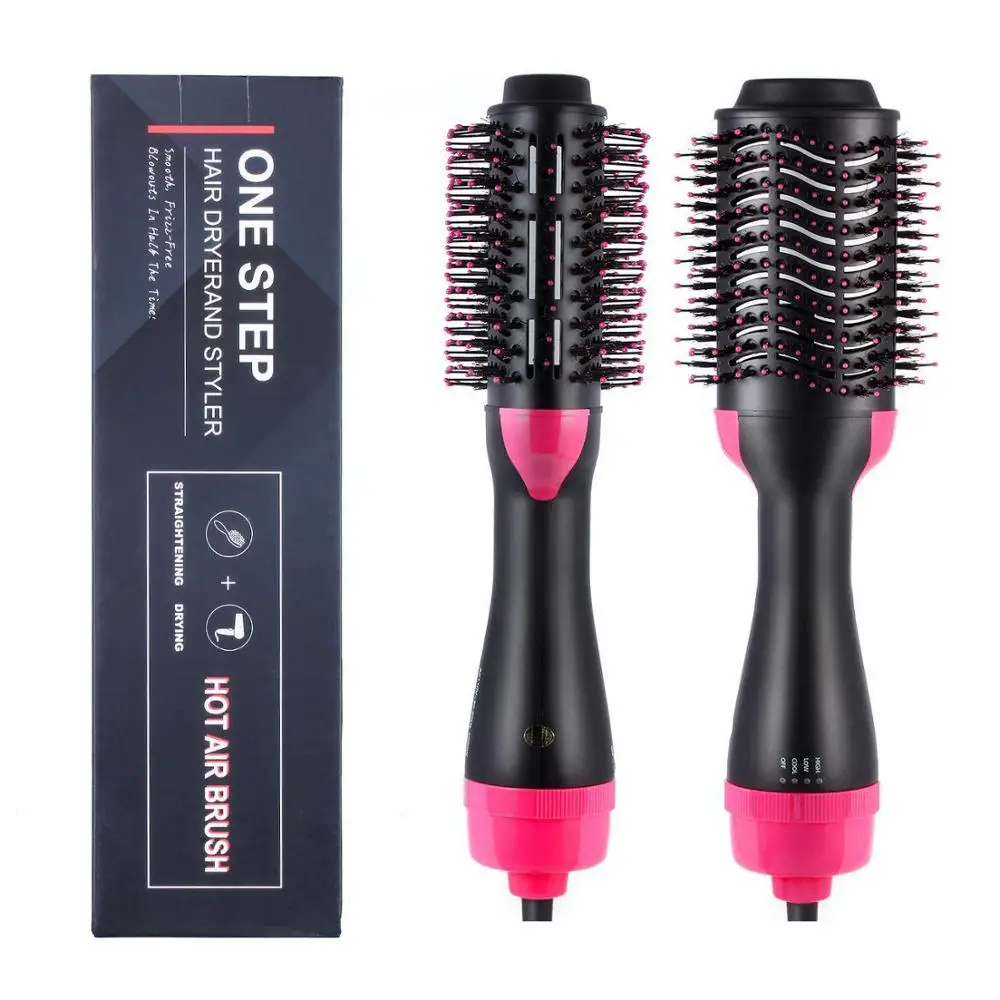 

Professional Hair Dryer Brush 2 In 1 ionic Hair Straightener Curler Comb Electric Blow Dryer With Comb Hair Roller Brush GH4