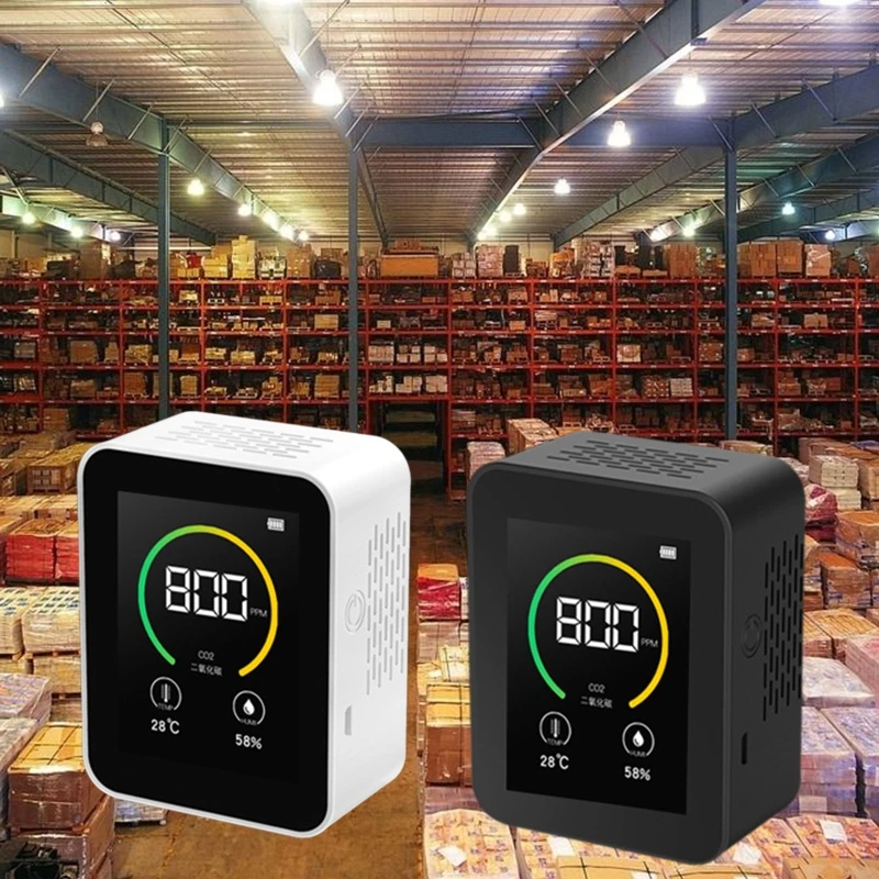 

CO2 Air Quality Monitor Gas Tester Detector Analyzer Carbon Dioxide Meter 400-5000PPM with Temperature Humidity Display