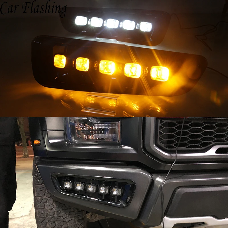 Дневные ходовые огни 12 В светодиодсветодиодный для Ford Raptor F150 2017 2018 1 пара |