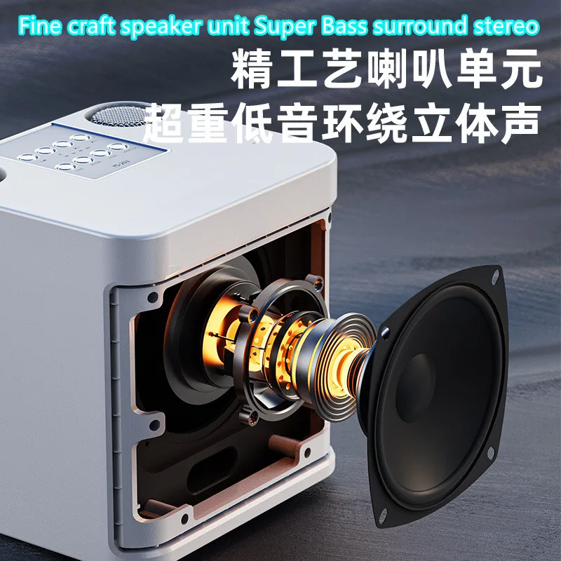 100w ys 203 portable professional karaoke dual microphone bluetooth speaker smart external karaoke device free global shipping