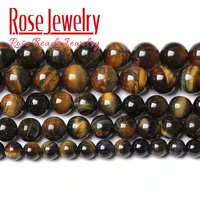 natural black blue yellow tiger eye beads for jewelry making round loose stone beads diy bracelets necklace accessories 6mm 14mm