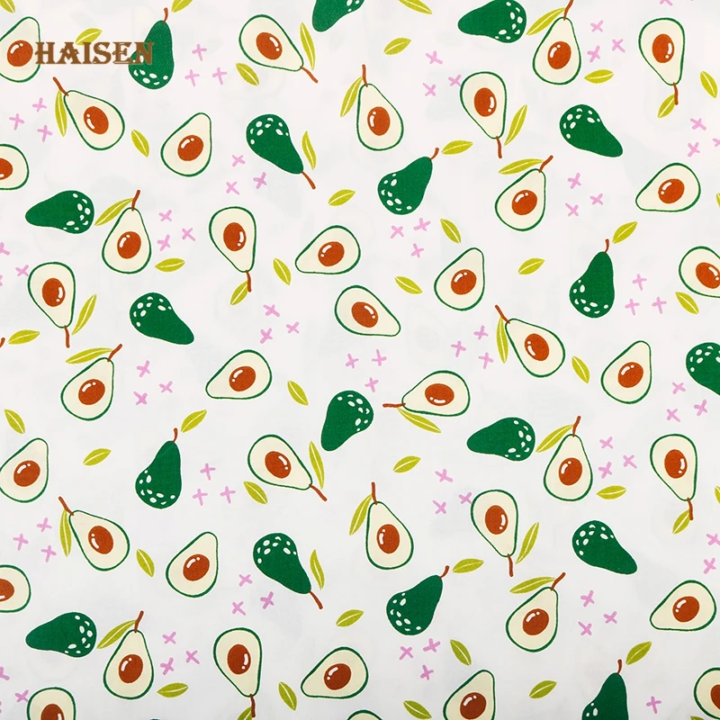 Avocado Series Printed Twill Fabric DIY Cloth For Sewing Quilting Baby Bedsheet Clothes, Skirt, Textile Material By Meter