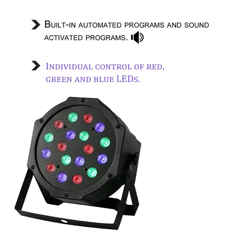 18 Led сценический светильник 110В 220В Par Светильник RGB DMX512 Master Slave плоский DJ