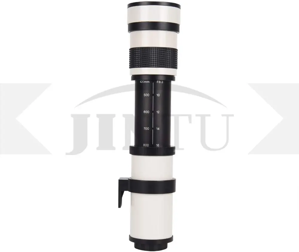 Телеобъектив JINTU 420-800 мм ручной зум-объектив для зеркальных камер Canon SL2 T5 T5i T6 T6i 70D