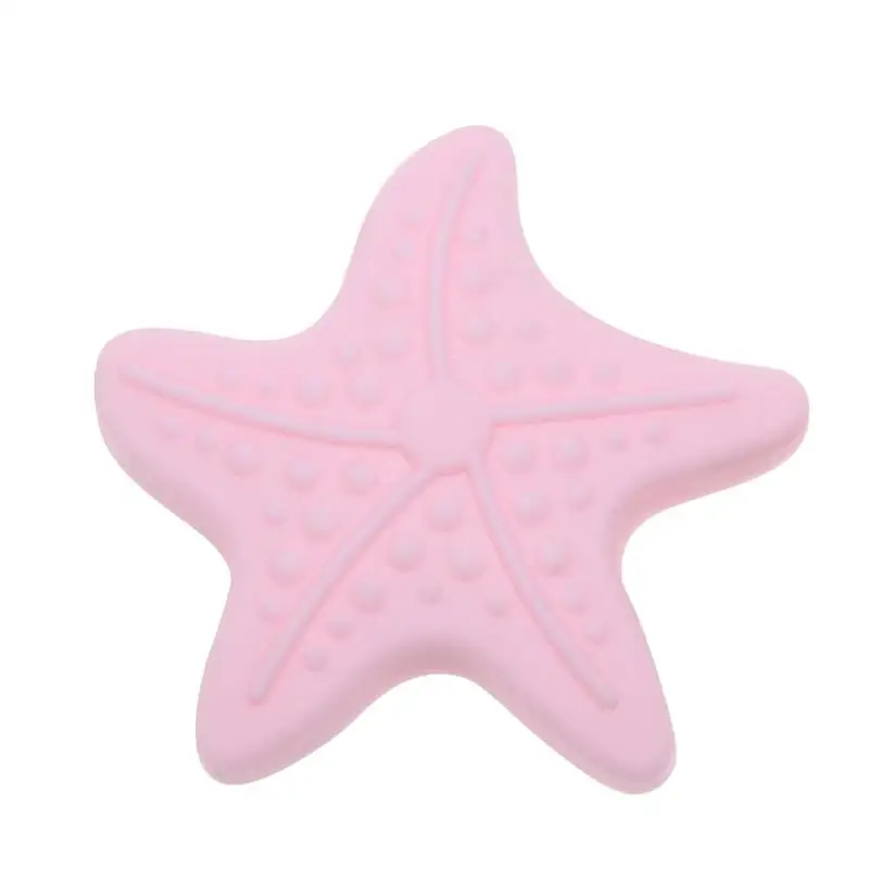 Pink Креативная наклейка, утолщенная, бесшумная, с ручкой, для двери, морская звезда, защитная буферная накладка, наклейка, дверной замок, ударная накладка, практическое украшение для дома - Цвет: Pink