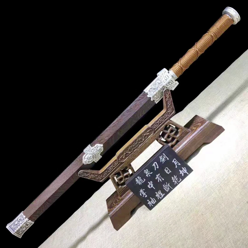 Authentic han Dynasty style Wushu Sword Chinese saber temper folded steel Blade Jian | Дом и сад