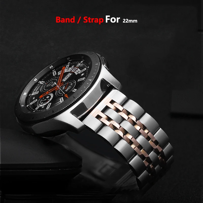 Ремешок из нержавеющей стали для часов huawei GT 2 samsung Galaxy watch 46 мм ремешок gear S3 Frontier band