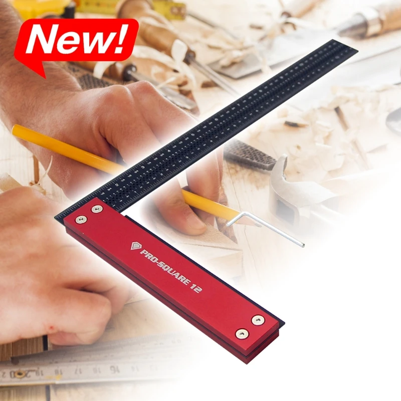 

Aluminum Alloy Square Ruler Right Angle Marking Gauge Protractor for Carpenter Woodworking Measuring Tools G8TB