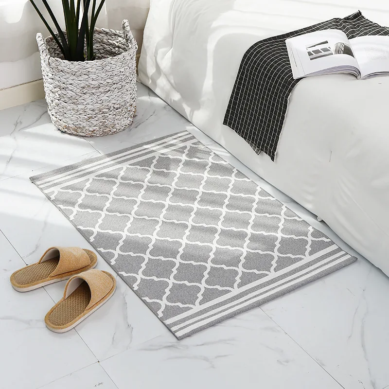 60X90cm скандинавские Геометрические черно-белые ковры для гостиной спальни