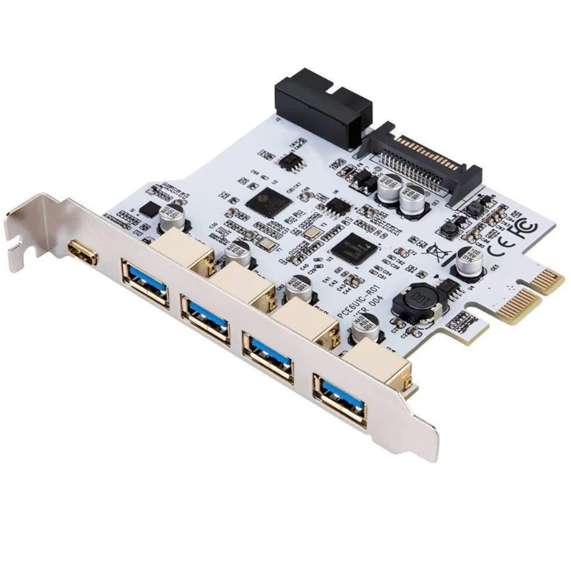 

P8DC Computer Add On Card PCI Express PCI-E to USB 3.0 Controller 5Port PCI-E Card